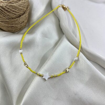 گردنبند زنانه مهره ای تابستانی مدل ستاره کد N5268