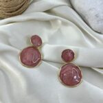 گوشواره زنانه میناکاری مدل حلقه ای کد E6421