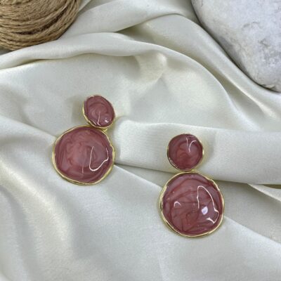 گوشواره زنانه میناکاری مدل حلقه ای کد E6421