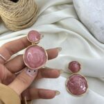 گوشواره زنانه میناکاری مدل حلقه ای کد E6421