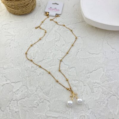 گردنبند زنانه ژوپینگ مدل توپی مروارید کد N5140
