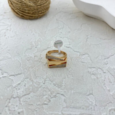 انگشتر زنانه ژوپینگ طرح طلا جواهری کد R5132