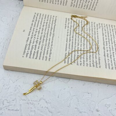 گردنبند زنانه مدل پاپیون کد N4673