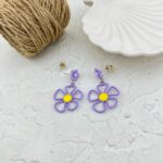 گوشواره زنانه مدل فانتزی طرح گل کد E5694