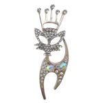 گل سینه زنانه مدل گربه تاجدار کد G4083