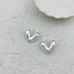 گوشواره زنانه مدل اینه ای طرح قلب کد E5706