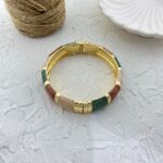 دستبند زنانه بنگل مدل میناکاری B5229