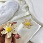 گوشواره زنانه مدل گل حصیری کد E6332