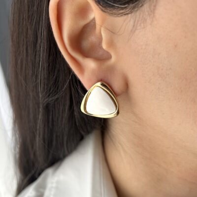 گوشواره فانتزی مثلث صدفی کد E1023