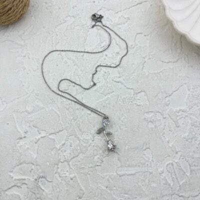 گردنبند زنانه مدل گل رز جواهری کد N4996