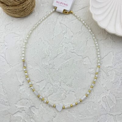 گردنبند زنانه مدل مروارید قلب کد N5031