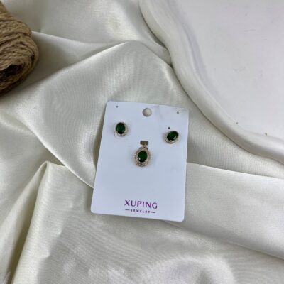 نیم ست زنانه ژوپینگ جواهری مدل زمرد کد M4385
