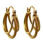گوشواره زنانه ژوپینگ مدل حلقه ای تراشیده کد E6236
