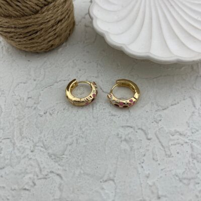 گوشواره زنانه میناکاری مدل توپی کد E5799