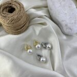 گوشواره زنانه مدل جواهری و مروارید کد E6424