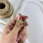 گردنبند زنانه ژوپینگ پلاک مدل گل کد N5209
