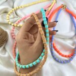 گردنبند زنانه مهره ای تابستانی مدل رنگی کد N5237