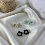 گوشواره زنانه میناکاری مدل گل کد E6407
