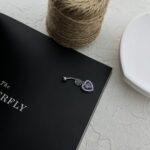 پیرسینگ ناف استیل زنانه مدل قلب جواهری کد P4829
