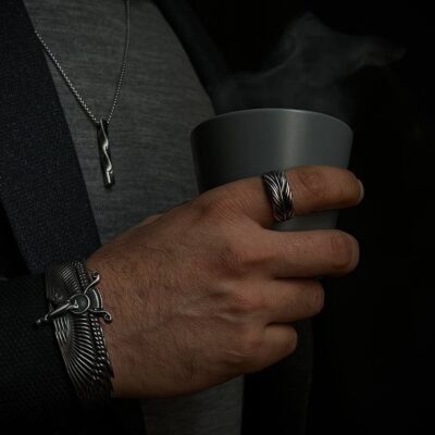 دستبند بنگل مردانه مدل فروهر کد Men0024