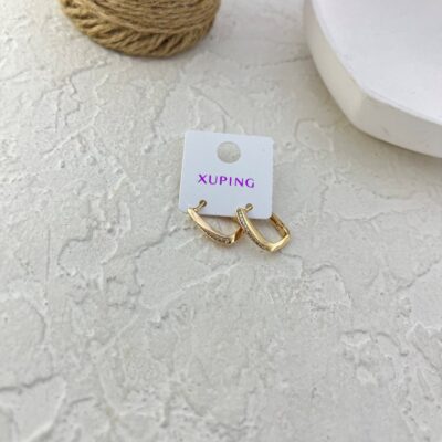 گوشواره زنانه ژوپینگ مدل مستطیل جواهری کد E6132