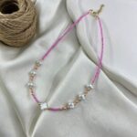 گردنبند زنانه مهره ای تابستانی مدل صدف کد N5258