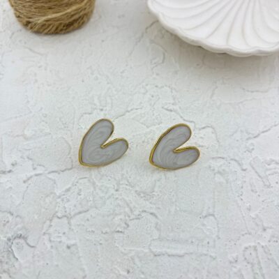 گوشواره زنانه میناکاری مدل قلب کد E5775
