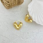 گوشواره زنانه مدل اینه ای طرح قلب کد E5695