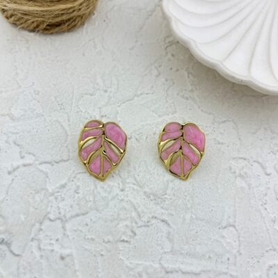 گوشواره زنانه میناکاری مدل برگ کد E5783