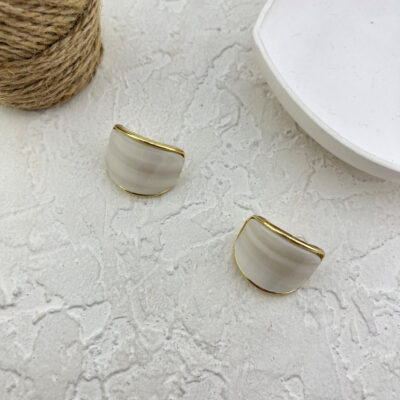 گوشواره زنانه مینیمال مدل میناکاری کد E6166