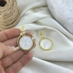 گوشواره زنانه میناکاری مدل حلقه ای کد E6422