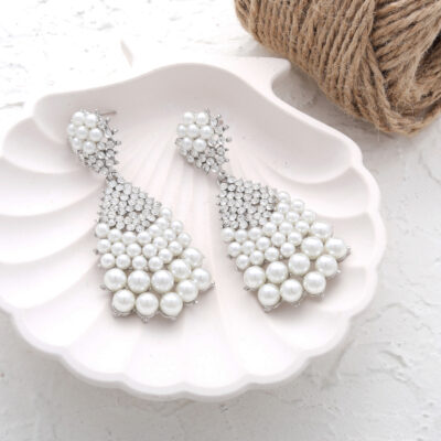 گوشواره زنانه مدل مرواری کد E5379