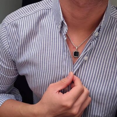 گردنبند اونیکس مردانه کد N1021