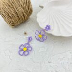 گوشواره زنانه مدل فانتزی طرح گل کد E5694