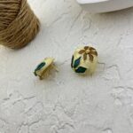 گوشواره زنانه میناکاری مدل گل برگ کد E6127