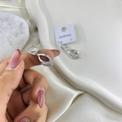 گوشواره زنانه ژوپینگ مدل گل جواهری کد E6333