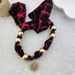 گردنبند زنانه پارچه ای مدل خورشید کد N5163
