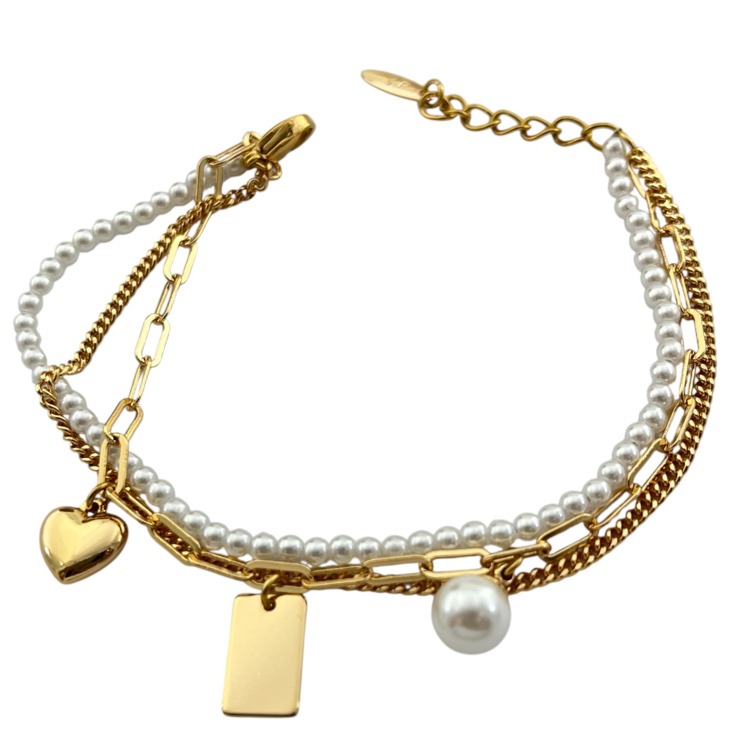 دستبند-زنانه-ژوپینگ-مدل-تیفانی-قلب-و-مرواریدی-B5170-1 دستبند زنانه ژوپینگ مدل تیفانی قلب و مرواریدی B5170