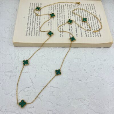 گردنبند زنانه مدل رومانتویی گل چهار پر کد N4738