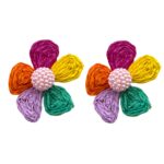 گوشواره زنانه مدل حصیری طرح گل کد E5673