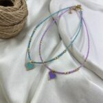 گردنبند زنانه مهره ای تابستانی مدل قلب کد N5247