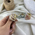 گوشواره زنانه میناکاری مدل حلقه ای کد E6419