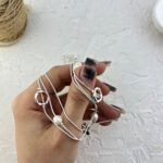 گردنبند زنانه مدل مینیمال اب نقره سه لاین کد N5183