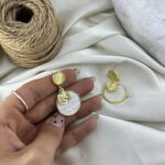 گوشواره زنانه میناکاری مدل حلقه ای کد E6422