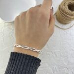 دستبند زنانه بنگل مدل گره کد B5443