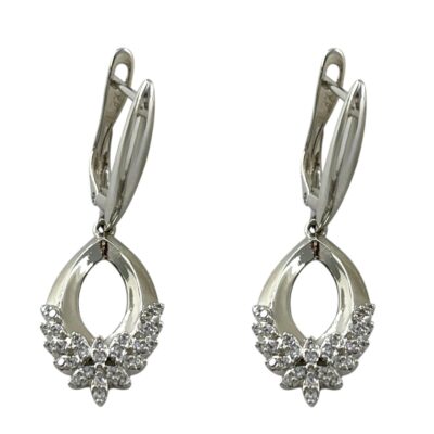 گوشواره زنانه ژوپینگ مدل گل جواهری کد E6333