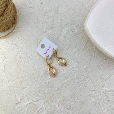 گوشواره زنانه ژوپینگ مدل گل جواهری کد E6291