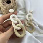 گوشواره زنانه مدل حصیری کد E6390