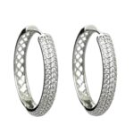 گوشواره زنانه ژوپینگ مدل حلقه ای جواهری کد E6087