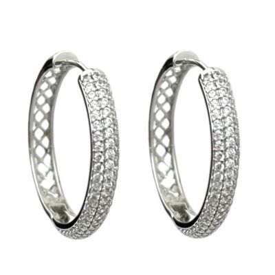 گوشواره زنانه ژوپینگ مدل حلقه ای جواهری کد E6087
